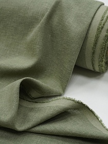 Лен с вискозой с эффектом мятости цв.Винтажно-эвкалиптовый, ш.1.45м, лен-56%, вискоза-44%, 145гр/м.кв