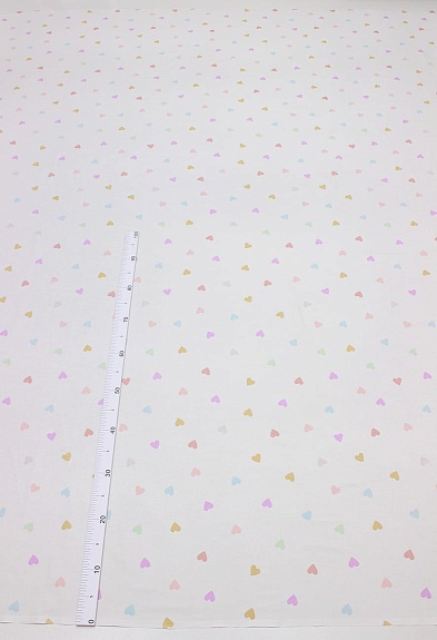 Перкаль "Симпатия - сердечки", (комп), ш.2.2м, хлопок-100%, 110гр/м.кв