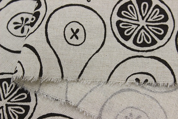 Полулен "Фруктовый микс" (на суровом),  ш.1.5м, лен-30%, хлопок-70%, 147гр/м.кв