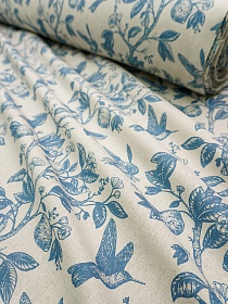 Полулен "Райское местечко" цв.лазурно-серый (на суровом), ш.1.55м, лен-30%, хлопок-70%, 147гр/м.кв