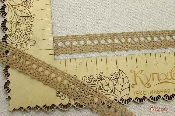 Кружево цв.темно-песочный, ш.19мм, хлопок-90%, п/э-10%