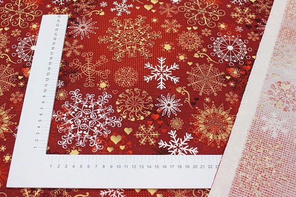 Рогожка "Парад снежинок", ш.1.5м, хлопок-100%, 165гр/м.кв