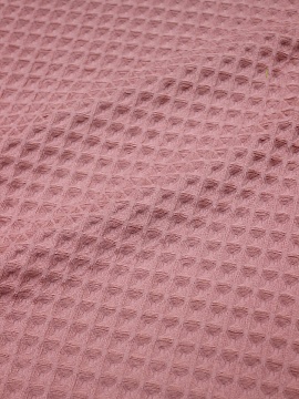 Вафельное премиум-полотно "Бохо" цв.пыльный розово-бежевый, ш.1.5м, хлопок-100%, 240гр/м.кв