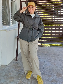 Ветровка из хлопка крэш в темно-серый оттенке