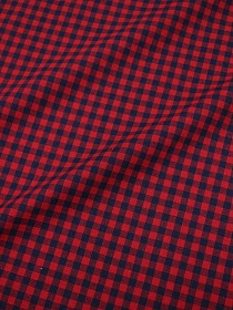 Пестрядь "Клетка (6*6 мм)" цв.красно-малиновый/чернильный, ш.1.44м, хлопок-100%, 130гр/м.кв