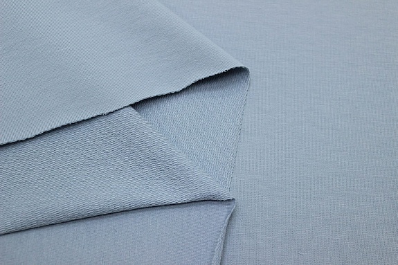 Футер 2-х нит. петля цв.Серо-голубой, ш.1.9м, Пенье, хл-94%, лайкра-6%, 270гр/м.кв