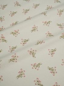 Теплый хлопок "Ранние букетики - лососевые цветочки", ш.1.5м, хлопок-100%, 160гр/м.кв