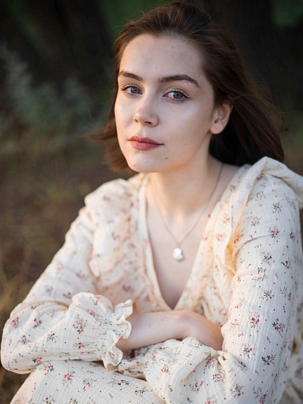 Платье из муслина с эффектом жатости "Нежные бутончики"