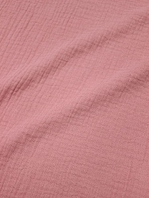 Муслин двухслойный с эффектом жатости цв.Кораллово-брусничный, ш.1.35м, хлопок-100%, 110гр/м.кв