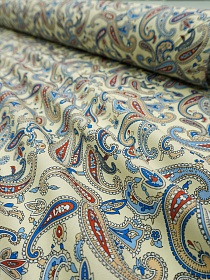 Импорт. хлопок "Танец пейсли" цв.светло-желтый, ш.1.45м, хлопок-100%, 100гр/м.кв
