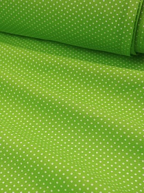 Бязь "Белый горох (3мм) на ярко-салатовом", СОРТ2, ш.1.5м, хлопок-100%, 120гр/м.кв