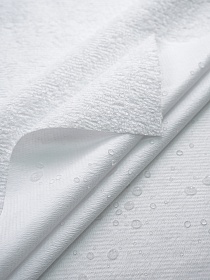 Мулетон махровая непромокаемая ткань на основе ПУ, цв.Белый, ш.2.1м, хлопок-100%, 160гр/кв.м