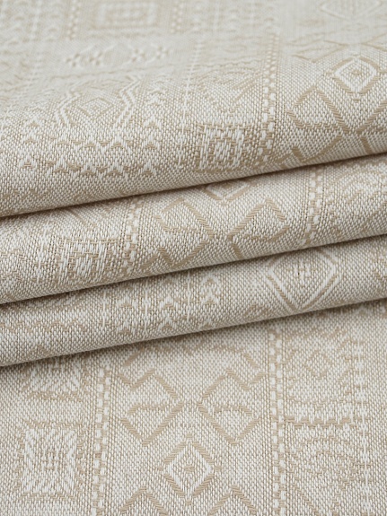 Полулен жаккард "Египет" цв.бежевый, ш.1.55м, лен-42%, хлопок-58%, 180гр/м.кв