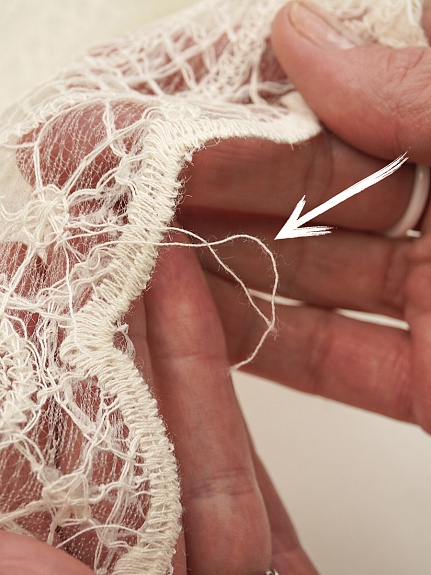 Кружевное полотно "Милада" (фестон с 2х ст.)  цв.кремовый, ш.1.3м, СОРТ2, хл-80%, нейлон-20%