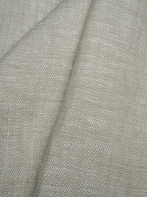 Лен костюмный с умягчением "Елочка" цв.молочный/бежево-кофейный, ш.1.5м, лен-100%, 190гр/м.кв