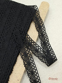 Кружево цв.черный, ш.25мм, хлопок-90%, п/э-10%, рис.107/6