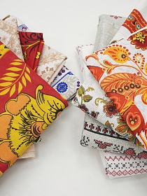 Комплект лоскута 1кг Рогожка - Русский стиль