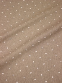 Сатин "Набойка - мелкие цветочки" цв.темно-бежевый, ш.2.35м, хлопок-100%, 110гр/м.кв