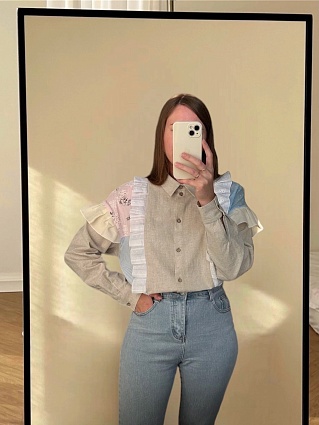 Блуза в технике пэчворк