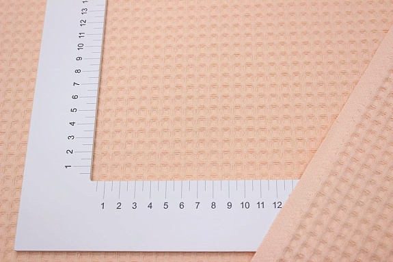 Вафельное премиум-полотно "Italy" цв.Бледно-персиковый, ш.1.45м, хлопок-100%, 240гр/м.кв