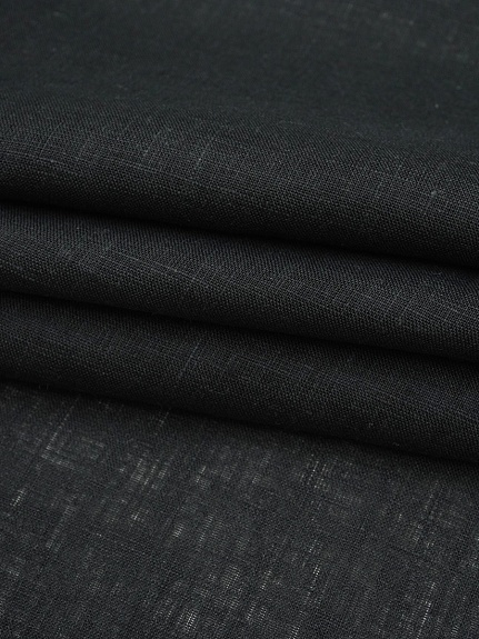 Лен сорочечный цв.Черный, ш.1.5м, лен-100%, 125гр/м.кв