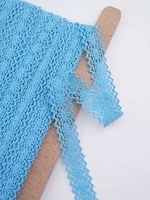 Кружево хлопок-90%, п/э-10%, 25мм, цв.бирюзово-голубой, рис.079/19