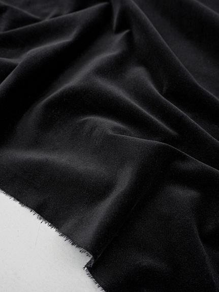 Бархат Премиум "Элит" цв.Черный, ш.1.45м, хлопок-100%, 260гр/м.кв