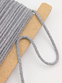 Шнур цв.серый, 5мм, хлопок-100%