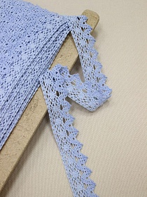 Кружево цв.небесно-голубая дымка, ш.25мм, хлопок-90%, п/э-10%, рис.117/20
