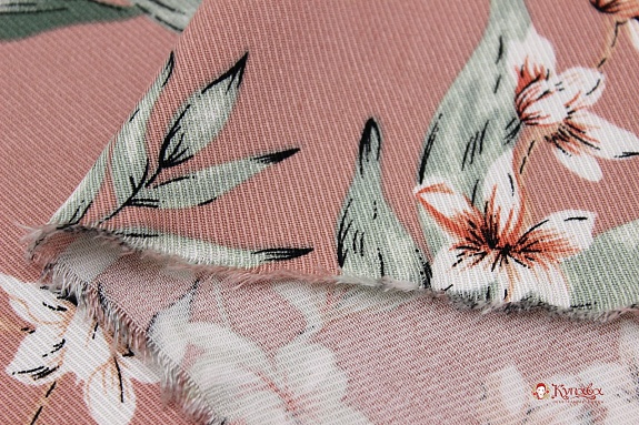 Плательная вискоза "Тропиканка" цв.пыльный розово-бежевый, ш.1.45м, вискоза-100%, 135гр/м.кв