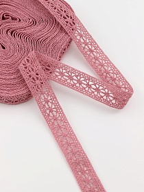 Кружево цв.дымчатая роза, ш.15мм, хлопок-90%; п/э-10%, 10м