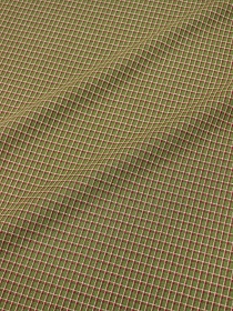 Пестрядь "Средняя двухцветная клетка на зелено-оливковом хаки", ш.1.45м, хл-95%, п/э-5%, 130гр/м.кв