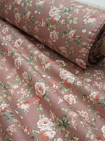 Сатин "Эбби" цв.винтажный пыльно-розовый, ш.1.6м, хлопок-100%, 110гр/м.кв