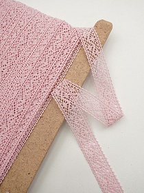 Кружево цв.нежно-розовый, ш.27мм, хлопок-90%, п/э-10%, рис.101/11