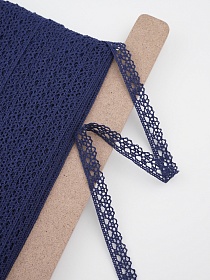 Кружево цв.т.сине-фиолетовый, ш.12мм, хлопок-90%, п/э-10%