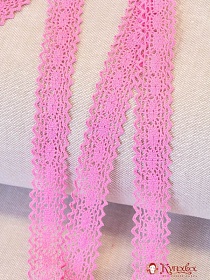 Кружево хлопок-90%, п/э-10%, 25мм, цв.ярко-розовый