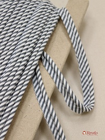 Кант отделочный (узкая полоска) цв.серый графит, ш.15мм/5мм, хлопок-100%