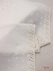 Шитье цв.кремовый (общая ширина 175мм, ширина вышивки 100мм), хлопок-100%, батист