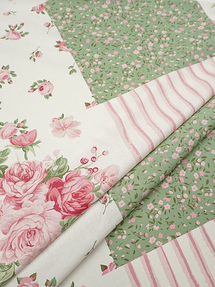 Бязь "Пэчворк в цветах", ГОСТ, ш.2.2м, хлопок-100%, 142гр/м.кв