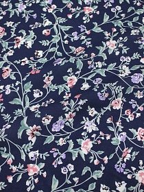 Штапель "Теплые воспоминания" цв.т.чернильно-синий, ш.1.45м, вискоза-100%, 110гр/м.кв