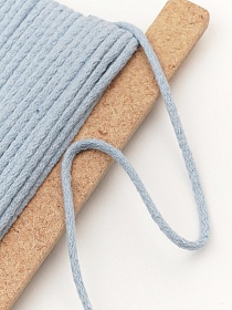 Шнур цв.св.сине-голубая дымка, 5мм, хлопок-100%