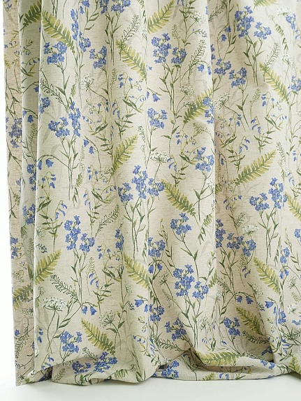 Полулен "Нежная незабудка" (на суровом), ш.1.5м, лен-30%, хлопок-70%, 140гр/м.кв