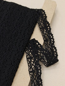 Кружево цв.черный, ш.25мм, хлопок-90%, п/э-10%, рис.044/26