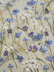 Полулен "Васильковый шелк" (на суровом), ш.1.5м, лен-30%, хлопок-70%, 140гр/м.кв