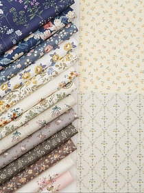 Набор тканей для рукоделия "Сатин: Цветочная миниатюра", 20*20см, 15шт