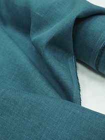 Лен костюмный с умягчением цв.Темная морская волна, ш.1.5м, лен-100%, 190гр/м.кв. цв.1507