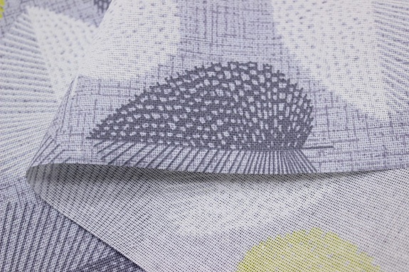 Мерный лоскут(ткань в отрезах) - Рогожка "Геометрические листочки", ш.1.5м, хлопок-100%, 160гр/м.кв