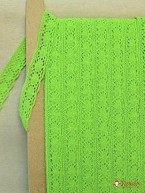 Кружево хлопок-90%, п/э-10%, 25мм, цв.салатовый неон#011734