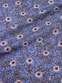 Штапель "Надежда" цв.синий джинс,  ш.1.43м, вискоза-100%, 100гр/м.кв