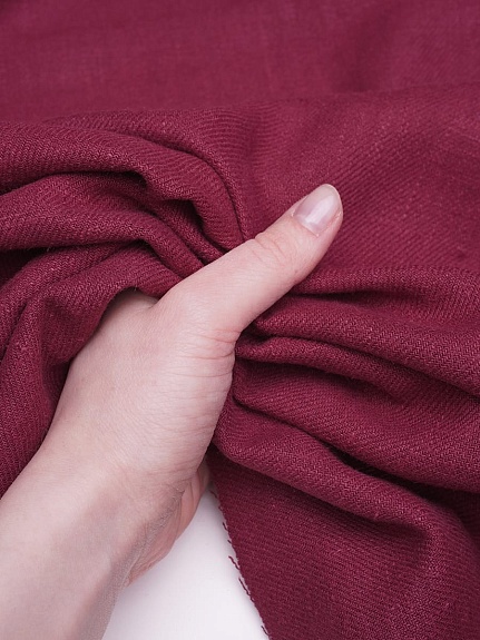 Крапива Рами (Ramie)-диагональ, цв.Вишневый, СОРТ2, ш.1.45м, крапива-100%, 240гр/м.кв